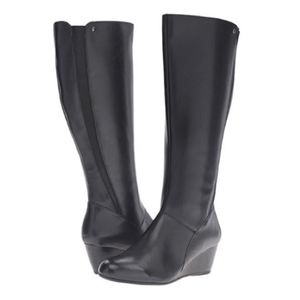 Hush Puppies Pynical Rhea Wedge Leather Boots